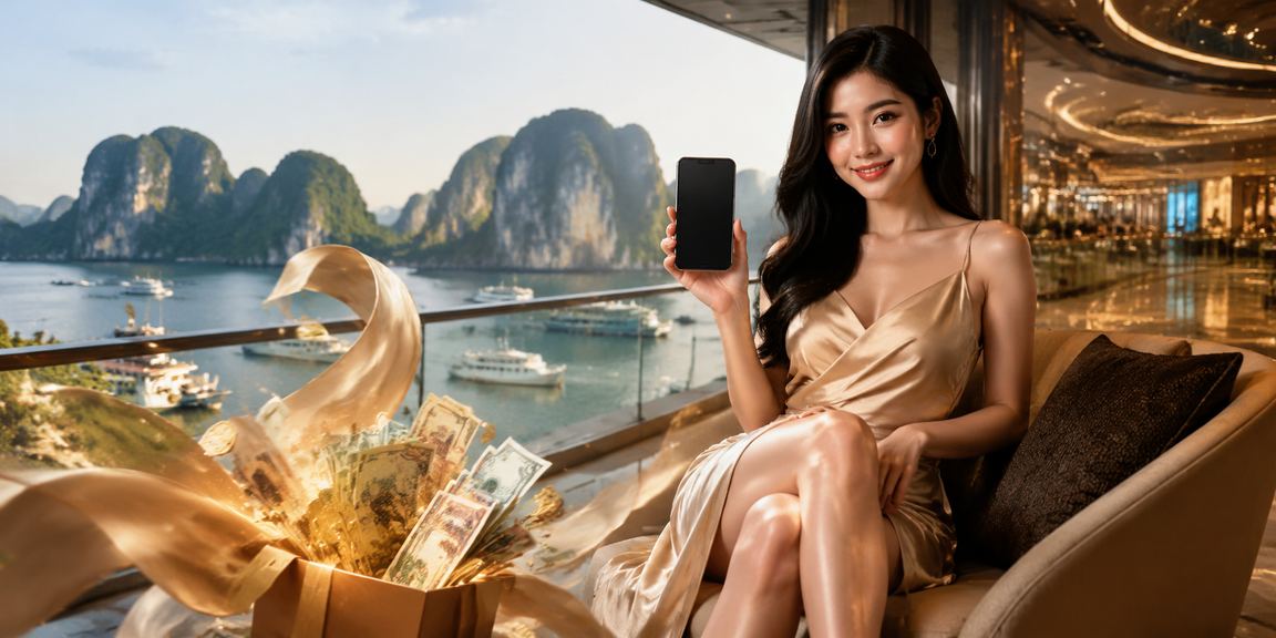 Người dùng Việt Nam thưởng thức giải trí trực tuyến trên du thuyền tại vịnh Hạ Long